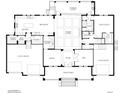 Detailed first-floor plan showcasing an open layout with a grand living room and outdoor living space at 146 Bosphorous Ave, Tampa, FL 33606