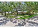 Beautiful home with large mature trees enhancing the curb appeal on a sunny day at 750 Alda Ne Way, St Petersburg, FL 33704