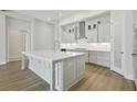 A bright, modern kitchen with a large island, stainless steel appliances, and white cabinets at 174 Hidden Estates Ct, Brandon, FL 33511