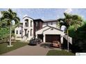 Elegant two-story home featuring a lush lawn, covered entry, and a convenient two-car garage at 2019 Illinois Ne Ave, St Petersburg, FL 33703