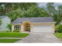 Beautiful home with a well-maintained lawn, arched entryway, and a spacious two-car garage at 13038 Royal George Ave, Odessa, FL 33556