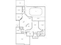 Detailed floor plan showcasing the layout of the home, including bedrooms, living spaces, and a three-car garage at 16804 Windsor Park Dr, Lutz, FL 33549