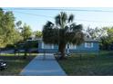 Exterior view of a fenced home featuring a palm tree and well-kept lawn at 3421 E Powhatan Ave, Tampa, FL 33610