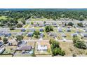 An aerial view of a developing residential neighborhood with tree-lined streets at 27017 Mott Ave, Brooksville, FL 34602