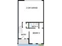 Floor plan of the entry-level showing a 2 car garage, a bedroom, and a full bathroom at 7240 Sutton Ln, Sarasota, FL 34240