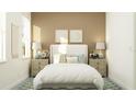 Inviting bedroom with neutral tones, featuring a comfortable bed, stylish bedside tables, and natural light at 9545 Minnow Ray Dr, Land O Lakes, FL 34638