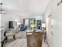 Sun-filled living room with comfortable furniture, modern décor, and sliding glass doors at 413 Meadow Ln # 81, Oldsmar, FL 34677