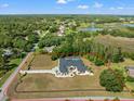 Expansive property featuring a stunning home, lush greenery, and a refreshing swimming pool area at 11137 Woodland Waters Blvd, Weeki Wachee, FL 34613