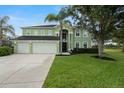 Home exterior with a manicured front yard and an attached three-car garage at 2832 Brinley Dr, Trinity, FL 34655