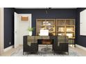 Well-appointed home office featuring a sleek desk, ample storage, and a modern design at 3475 Silent Gardens Cv, Wesley Chapel, FL 33543