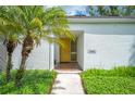 Inviting exterior showcases a vibrant yellow door, enhancing the home's curb appeal and character at 4006 Cypress Lane #4006 # 4006, Tampa, FL 33618