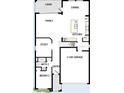 Open-concept floor plan features a study, two-car garage, kitchen, Gathering room, dining area, and lanai at 10652 Crescent Creek Xing, Parrish, FL 34219