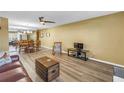 Spacious living room featuring hardwood floors and an open floor plan at 2452 Brazilia Dr # 18, Clearwater, FL 33763