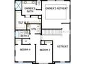 Second floor floor plan with four bedrooms, three baths, utility room and a retreat at 3108 W Varn Ave, Tampa, FL 33611