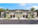 Charming townhomes featuring attached garages, neutral paint scheme, and manicured landscaping at 17272 Bigleaf Mahogany Ln, Land O Lakes, FL 34638