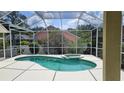 Screened-in pool area featuring a swimming pool and hot tub, perfect for relaxation and outdoor entertainment at 9408 Sayre St, Riverview, FL 33569