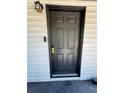 Close-up of the stylish front door featuring modern hardware and design elements at 1675 13Th S Ave, St Petersburg, FL 33712