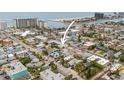 Aerial shot of the condo, highlighting its proximity to the beach and community pool at 600 71St Ave # 18, St Pete Beach, FL 33706