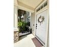 Stylish entryway featuring a charming wreath, offering a warm welcome with its inviting and elegant design at 12334 Country White Cir, Tampa, FL 33635