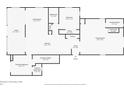 Detailed floor plan showcasing the layout of the primary bedroom, kitchen, living room, and bathroom at 550 George S St, Tarpon Springs, FL 34688