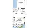 Layout of the first floor showing the garage, lanai, kitchen, study, and dining and Gathering rooms at 7304 Donnybrook Ln, Sarasota, FL 34240