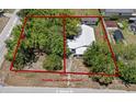 Aerial view shows approximate lot lines at 804 E Wood St, Tampa, FL 33604