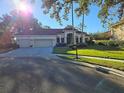 Charming home with well-maintained landscaping, barrel tile roof, and a spacious front yard at 9127 Woodridge Run Dr, Tampa, FL 33647
