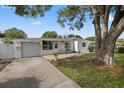 Charming single-story home featuring mature landscaping, a driveway, and an attached garage at 1035 58Th N Ave, St Petersburg, FL 33703