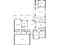 Floor plan exhibiting the layout of the home, including bedrooms, kitchen, and garage at 3023 Minuteman Ln, Brandon, FL 33511