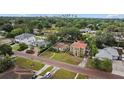 Aerial view of property showing neighborhood street and surrounding houses and mature trees at 910 W Virginia Ave, Tampa, FL 33603