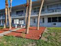 An apartment entrance showcasing mailboxes and mulch landscaping enhancing the curb appeal at 2353 Shelley St # 6, Clearwater, FL 33765