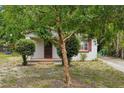 Inviting single-story home with a brick porch and lush green trees in the front yard at 7511 N Ola Ave, Tampa, FL 33604