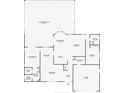 Floor plan showing a spacious primary bedroom, bath, kitchen, laundry, and living spaces at 4388 Tiffin Ave, Spring Hill, FL 34609