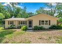 Single-story home featuring a lovely front lawn and classic window shutters at 316 Jenkins Ave, Brooksville, FL 34604