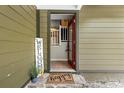 Welcoming front entrance featuring a stone doorstep and inviting decor at 1562 Oakhurst Dr, Brooksville, FL 34601