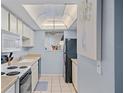 Efficient kitchen with white cabinets, essential appliances, and bright lighting, great for everyday meal preparation at 775 N Village N Dr # 106, St Petersburg, FL 33716