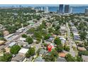 Panoramic aerial shot showcases the neighborhood's location near the water and city skyline at 3053 S Concordia Ave # A, Tampa, FL 33629