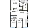 Second floor plan highlights four bedrooms, including the primary retreat, and two full bathrooms at 31343 Pendleton Landing Cir, Wesley Chapel, FL 33545