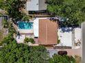 Aerial view of property showcasing a private backyard swimming pool at 8020 24Th Ave N, St Petersburg, FL 33710
