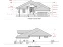 Detailed elevation plan showcasing the front of the house, windows and garage door locations at 24060 Peppercorn Rd, Punta Gorda, FL 33955