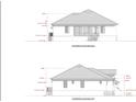 Exterior elevation showing the back and left side of the house with window and ceiling height at 24260 Vincent Ave, Punta Gorda, FL 33955