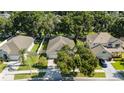 Aerial view of a beautiful home nestled among lush trees and well-manicured lawns in a desirable neighborhood at 203 Montara Dr, Seffner, FL 33584