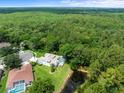 Property boasts mature trees, backyard pond, screened-in porch, manicured lawn and proximity to the surrounding forest at 6127 Cezanne Ave, Lutz, FL 33558
