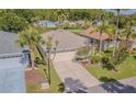 This is an aerial view of the property showing its nice landscaping and proximity to neighboring homes at 10801 Collar Dr, San Antonio, FL 33576