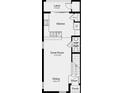 First floor plan featuring an open layout connecting the kitchen, great room, dining, and lanai spaces at 14036 Textile Run, Parrish, FL 34219