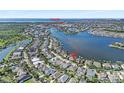 Aerial view showcases the home's location with direct access to the bay and waterfront living at 5225 Brighton Shore Dr, Apollo Beach, FL 33572
