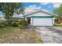 Charming single Gathering home with a two car garage, mature trees, and manicured landscaping at 21608 Wytheville Way, Lutz, FL 33549