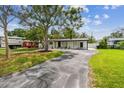 Exterior shot showing a white single-story home with landscaping, driveway, and lawn at 4461 Shore Acres Ne Blvd, St Petersburg, FL 33703
