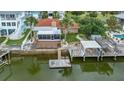 Inviting backyard with a screened lanai, waterside deck, boat dock, and room for entertaining and relaxing at 4299 Bellaire Dr, Hernando Beach, FL 34607