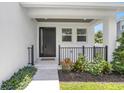 Inviting front porch with a modern door, manicured landscaping, and a welcoming entrance at 3616 W Anderson Ave, Tampa, FL 33611